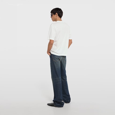 Cotton jersey T-shirt with devoré detail