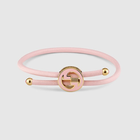 Bracelet with enamel Round Interlocking G