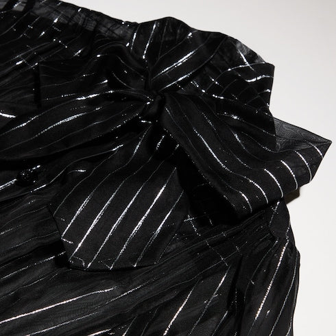 Pinstripe silk organza chemisier dress