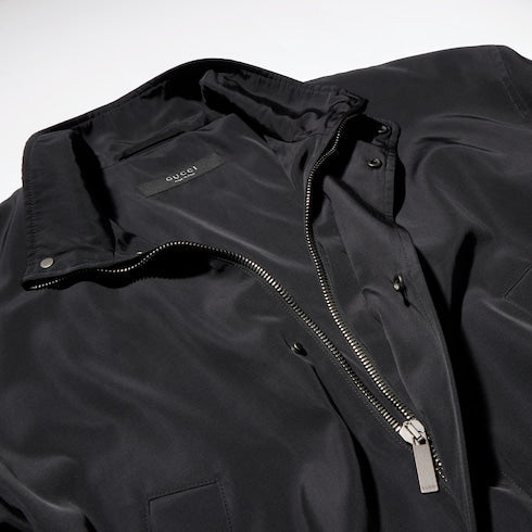 Light cotton acetate faille zip jacket