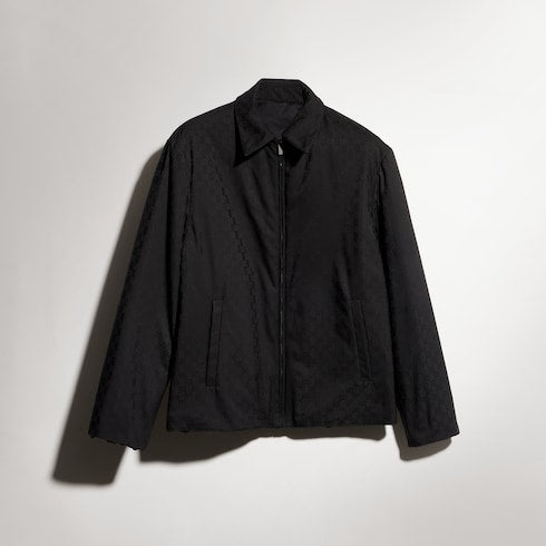 Reversible wool zip jacket