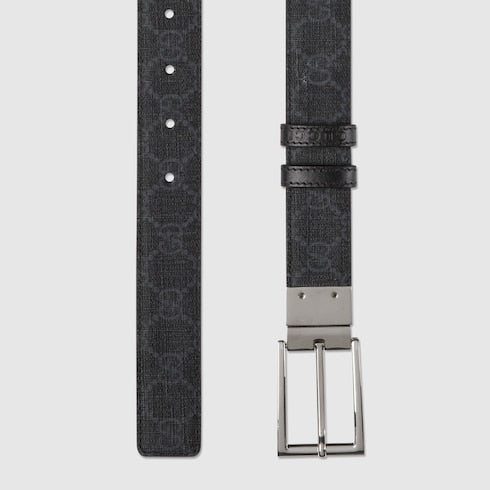Reversible belt with rectangular buckle