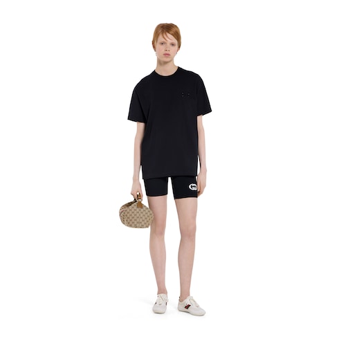 Cotton jersey T-shirt with embroidery
