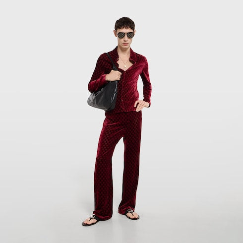 GG stretch velvet devoré pants