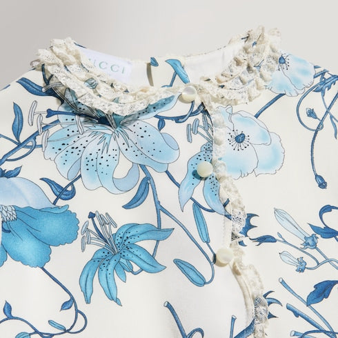 Children's printed crêpe de chine dress