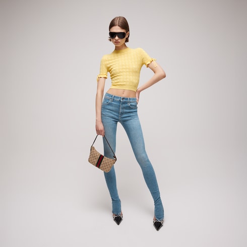 Cotton stretch denim pants