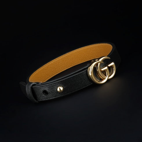 Leather bracelet with Double G