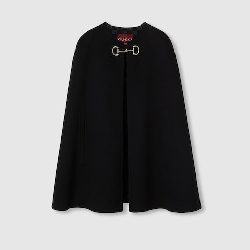 Wool and silk Horsebit cape