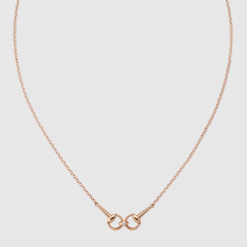 Gucci Horsebit diamond 18k chain necklace