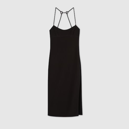 Silk dress with crystal Horsebit