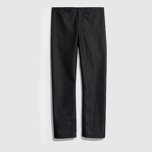 Cotton blend denim pants