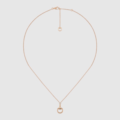 Gucci Horsebit diamond 18k pendant necklace