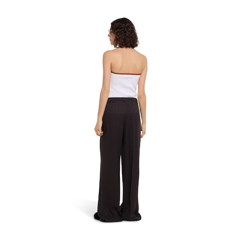 Horsebit silk jacquard pants