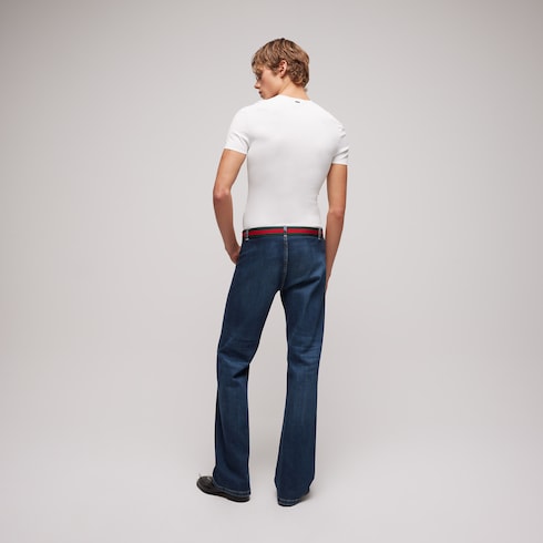 Stretch cotton denim pants