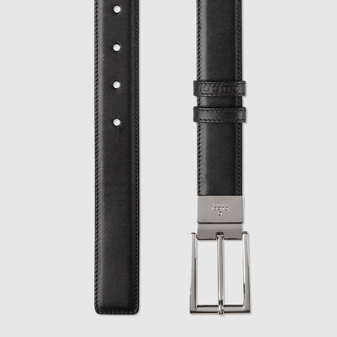 Reversible belt with rectangular buckle