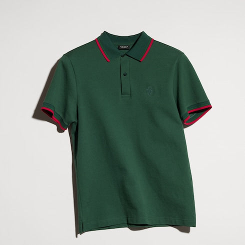Cotton piquet polo shirt with embroidery