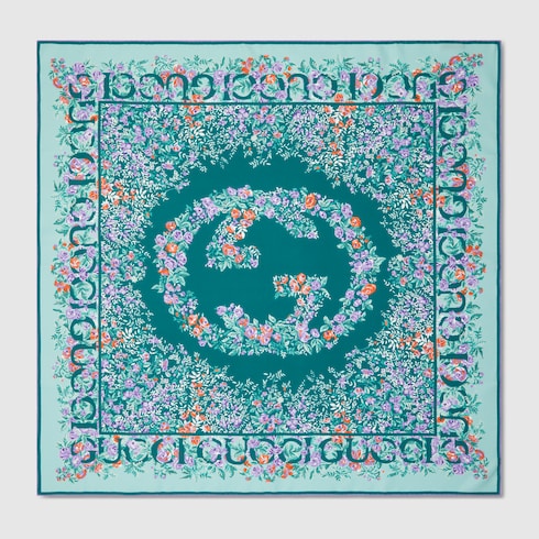Printed silk twill carré