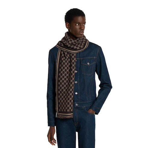 GG wool jacquard scarf