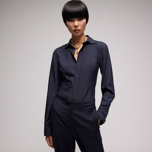 Silk poplin shirt