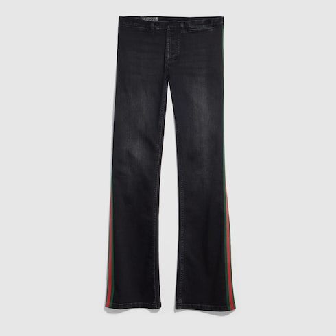 Cotton denim pants with Web