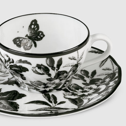Herbarium teacup and saucer, set of two