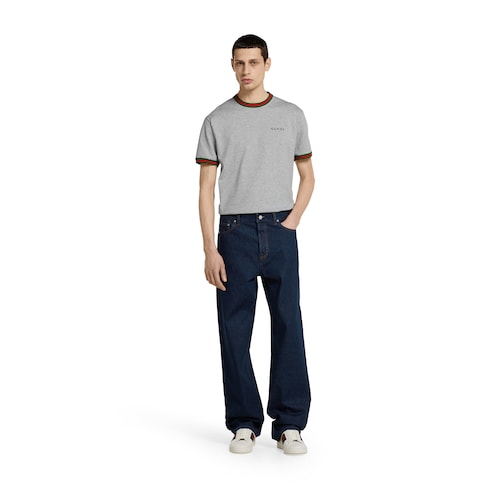 Cotton jersey T-shirt with embroidery