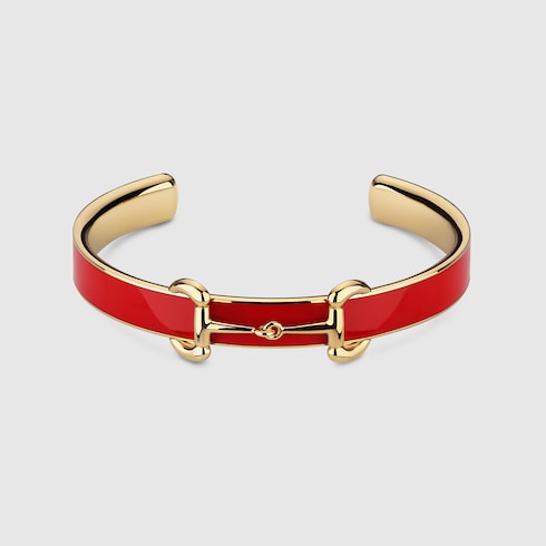Horsebit bangle bracelet with enamel