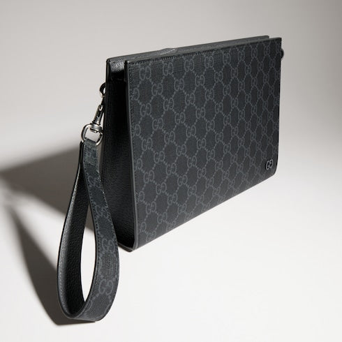 Grey trim medium pouch