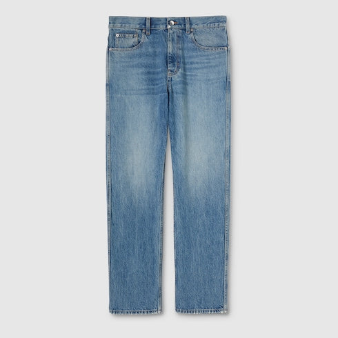 Slim fit cotton denim pant