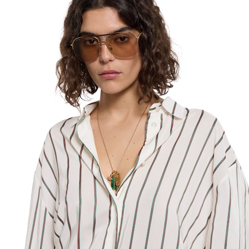 Web silk jacquard shirt