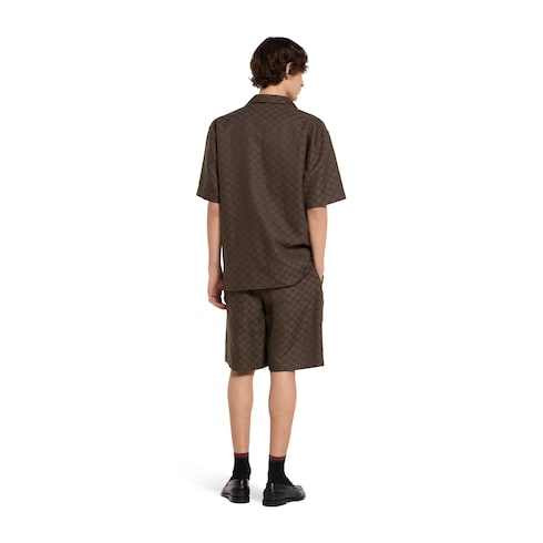 GG canvas linen blend shorts