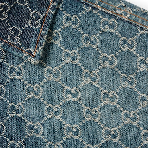 GG cotton denim jacquard shirt