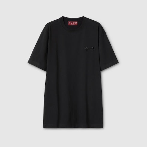 Cotton jersey T-shirt with embroidery