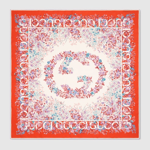 Printed silk twill carré