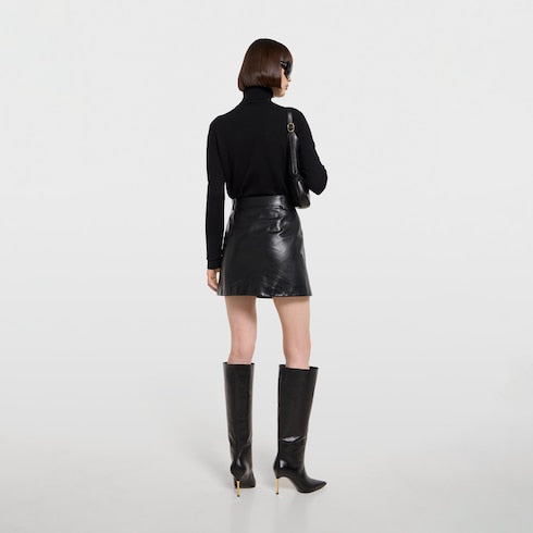 Leather mini skirt