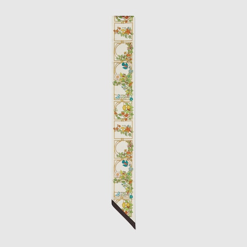 Printed silk twill ribbon