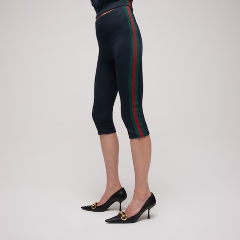 Rib cotton jersey pants with Web