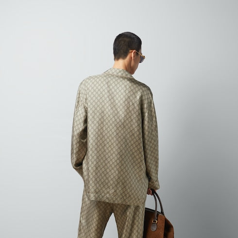 GG printed silk shirt