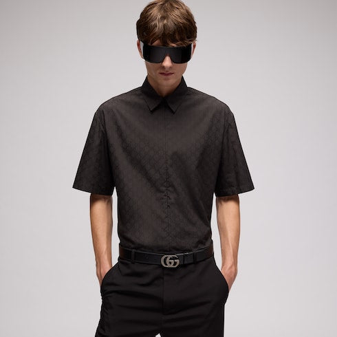 GG cotton poplin zip shirt