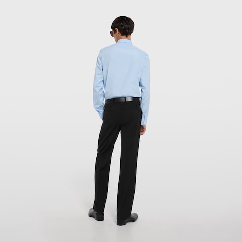 Cotton poplin shirt with embroidery