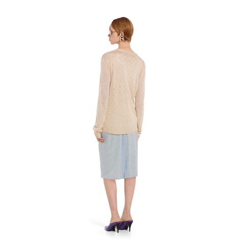 Fine silk cardigan with GG crystals