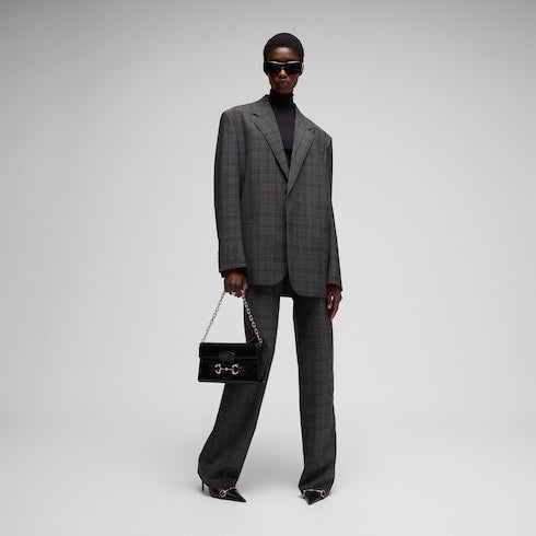 Checked fine wool jacket