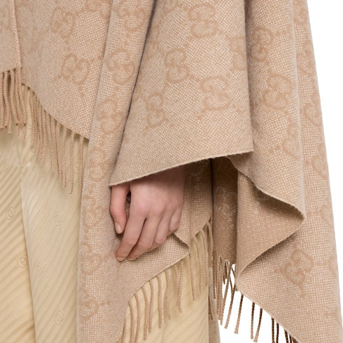 GG cashmere lamé cape