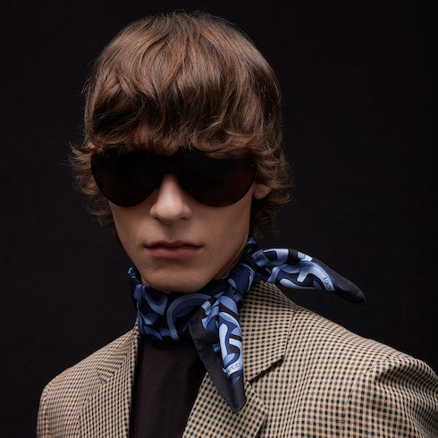 Printed silk pocket square