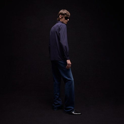 Piece dyed cotton poplin shirt