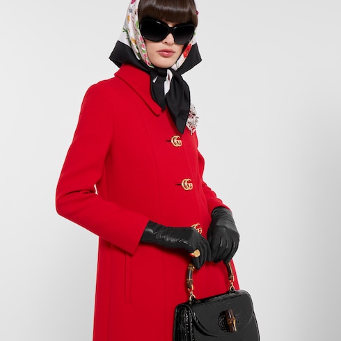 Leather gloves with Double G