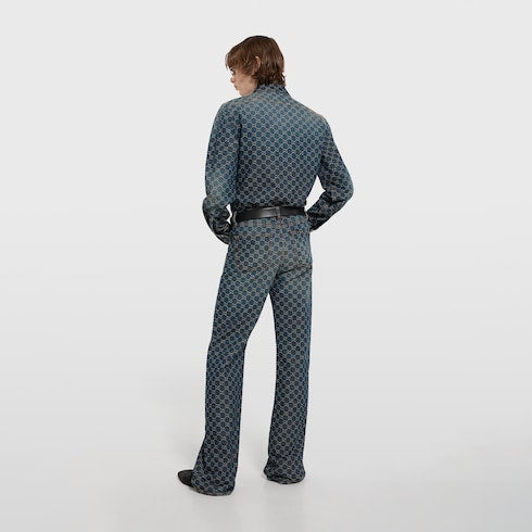 GG cotton denim jacquard shirt