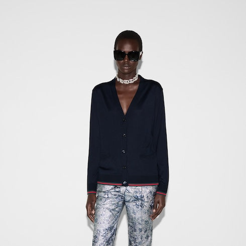 Extra fine cashmere silk cardigan
