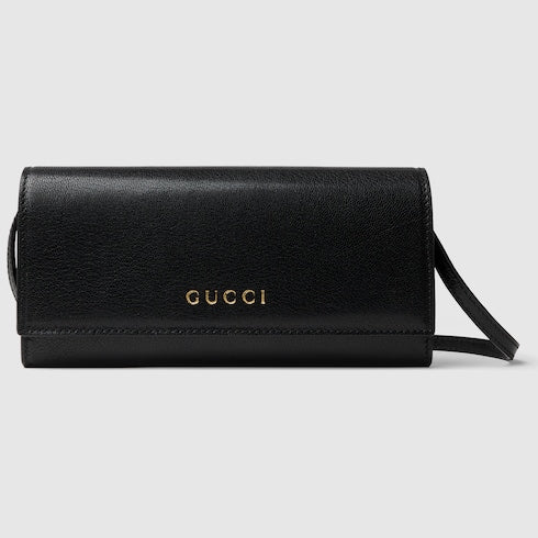 Wallet with strap and Gucci lettering