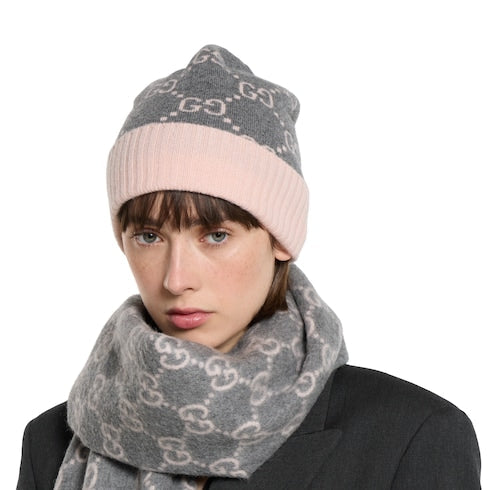 GG cashmere jacquard hat